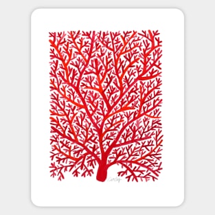 fan coral red Sticker